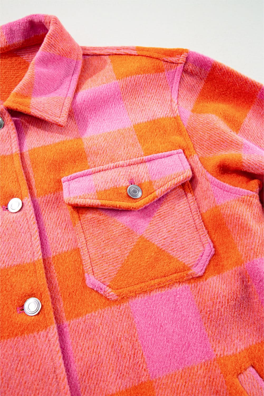 Orange plaid button-up jacket - Love Salve